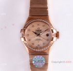 Swiss Copy Omega Constellation Rose Gold 27mm lady Watch 8521 Movement